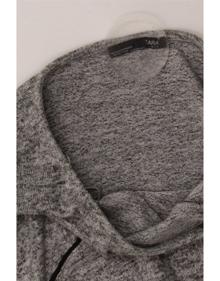 Damski top oversize Zara z rękawem 3/4, UK 14, średni szary, nakrapiany