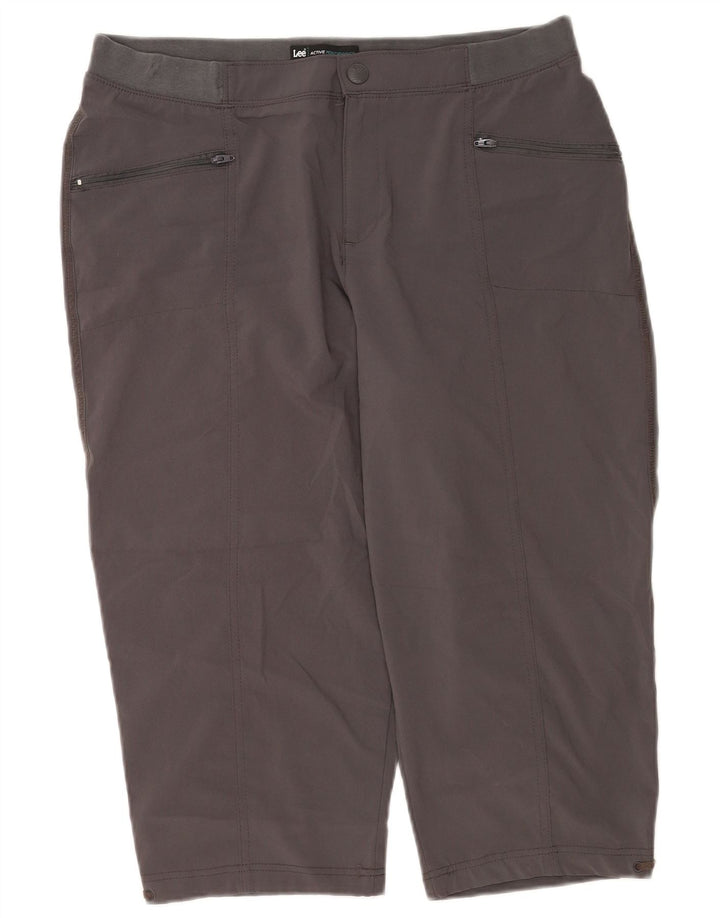 Damskie spodnie Lee Capri US 14 XL W34 Szary poliester