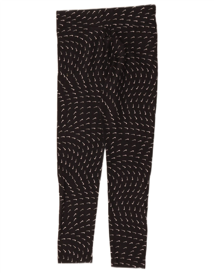 Legginsy dziewczęce Nike z grafiką, 10-11 lat, średnie czarne, bawełniane
