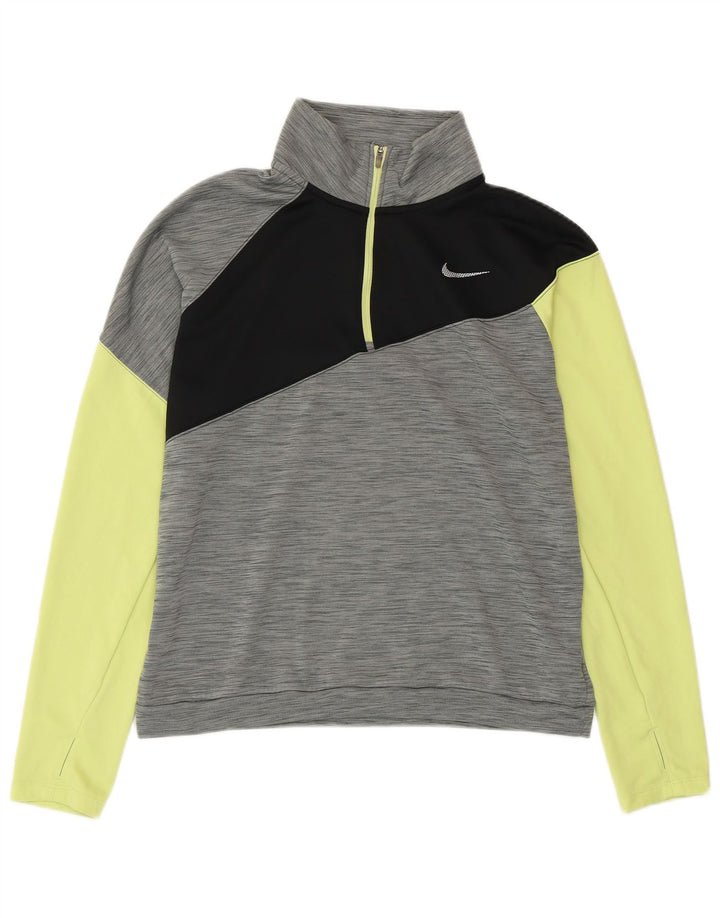 Damski dres NIKE Dri Fit z pulowerem, UK 14, średni szary, blok kolorów