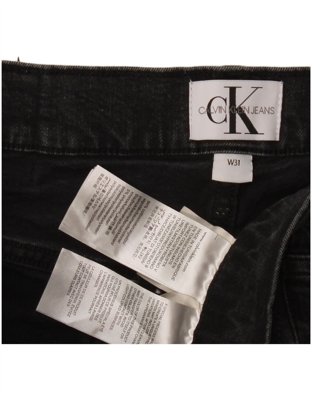 Męskie spodenki jeansowe Calvin Klein W31, średnio czarne, bawełniane
