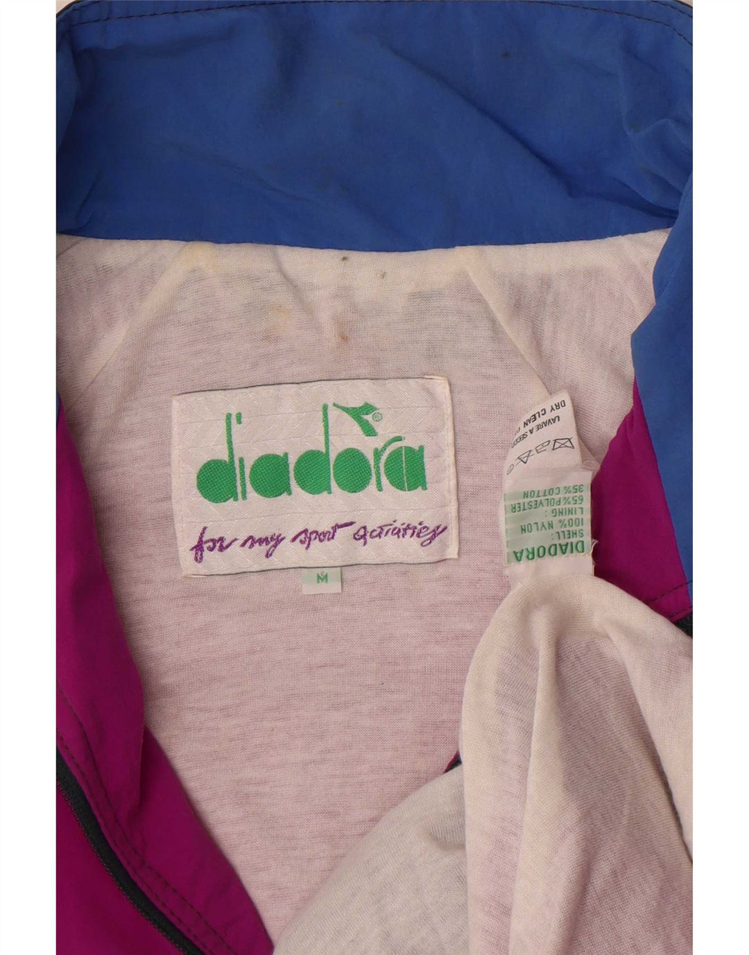 Męska kurtka dresowa Diadora z grafiką, nylon w kolorze średniego różu