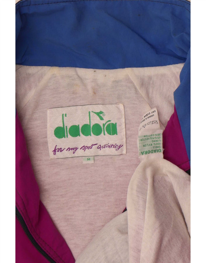 Męska kurtka dresowa Diadora z grafiką, nylon w kolorze średniego różu