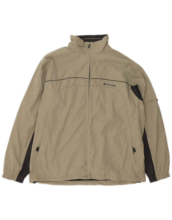 Męska kurtka przeciwdeszczowa Champion UK 44 2XL Khaki, poliester z blokami kolorów