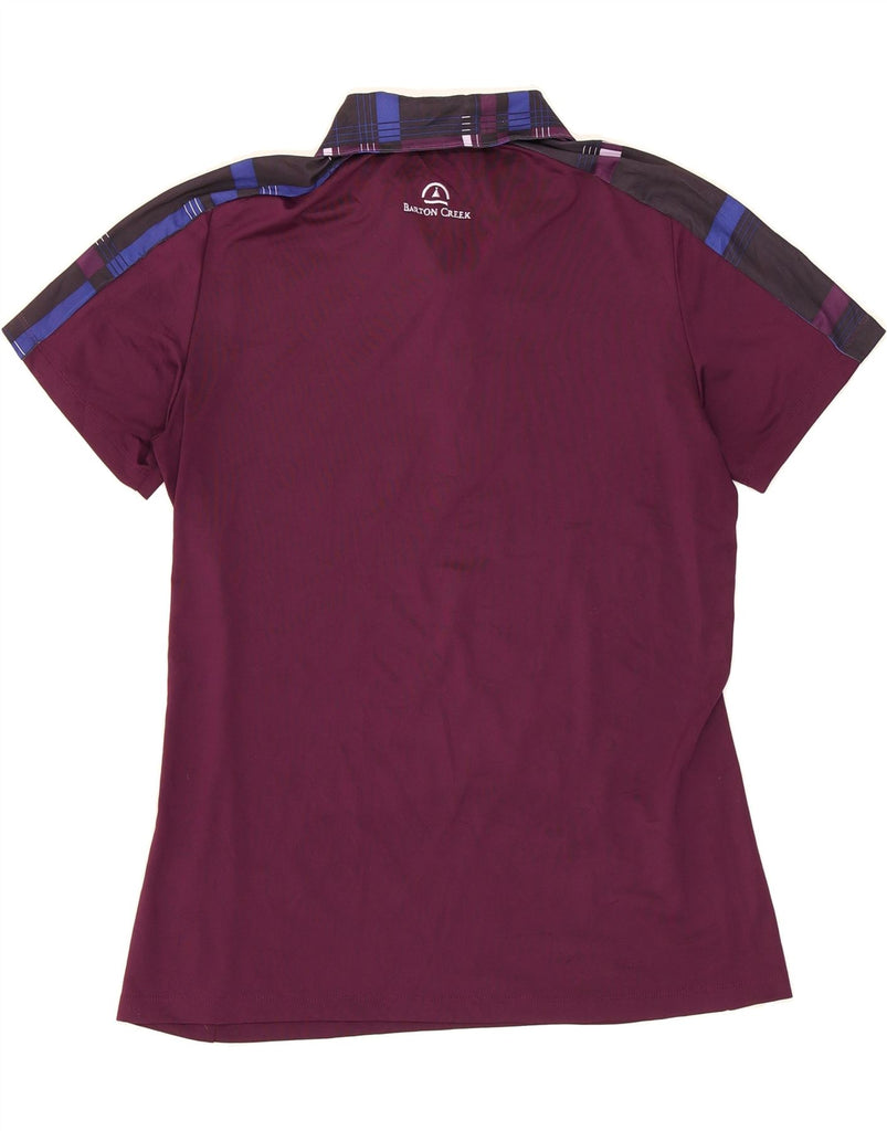 ADIDAS Womens Polo Shirt UK 14 Medium Purple Colourblock Polyester Vintage Adidas and Second-Hand Adidas from Messina Hembry 