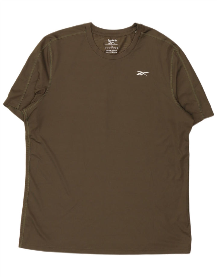 T-shirt męski Reebok Top, duży, khaki, poliester