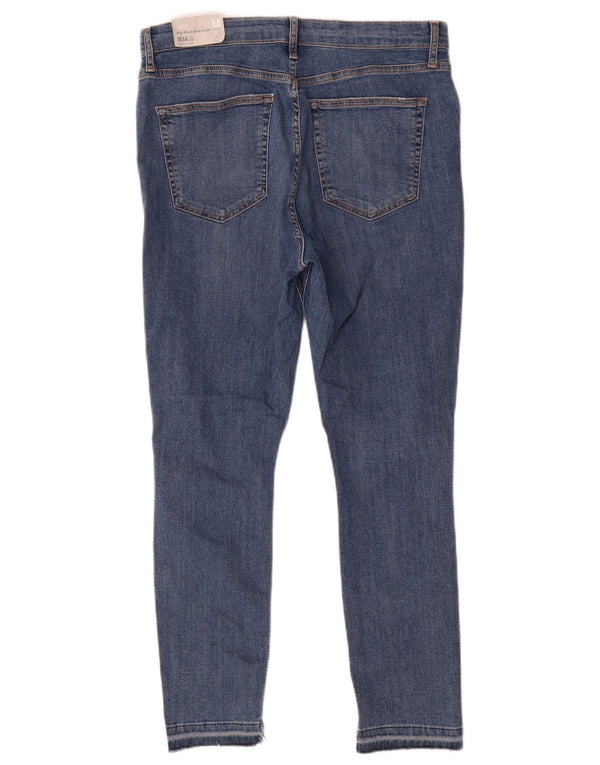 Topshop Womens Jamie Distressed High Waist Skinny Jeans W34 L28 Blue Cotton