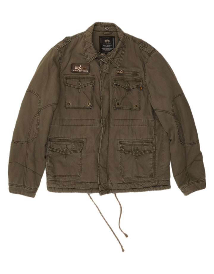 Męska kurtka wojskowa ALPHA INDUSTRIES UK 36, mała, bawełniana khaki