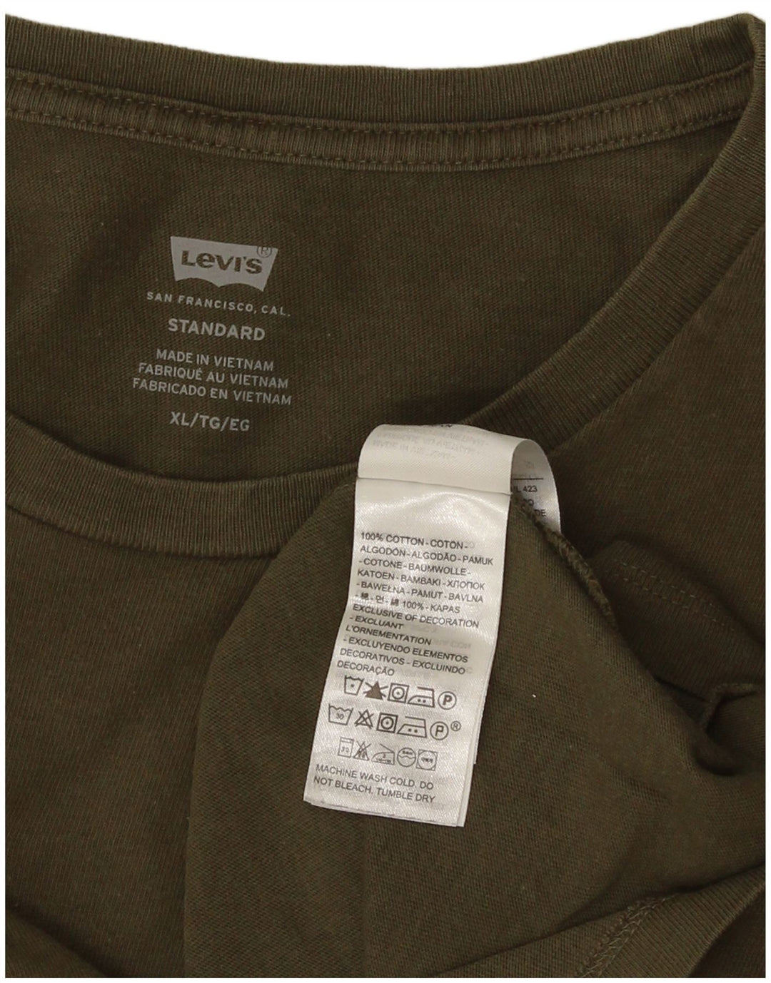Męska standardowa koszulka Levi's Top XL, bawełna khaki