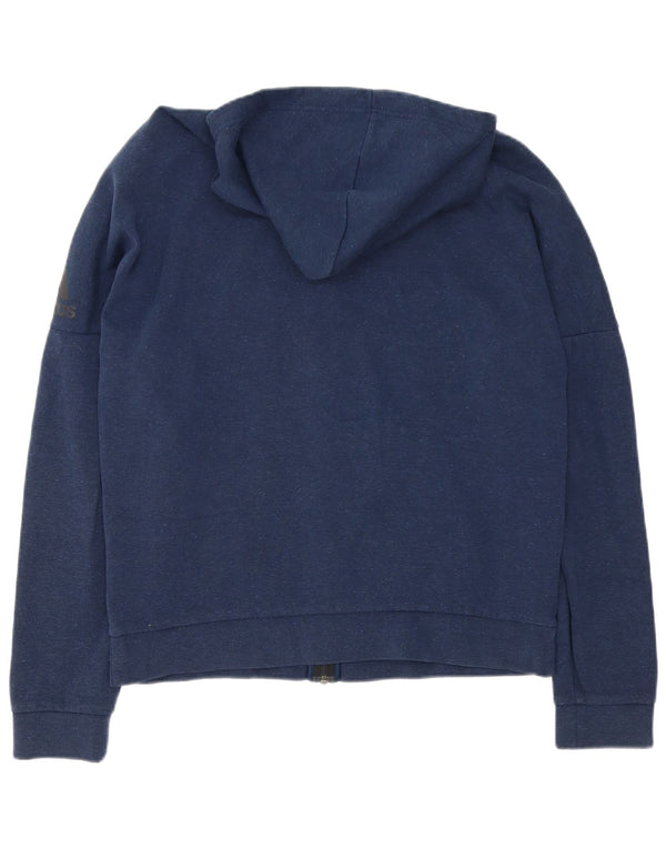 Męski sweter Adidas z grafiką i zamkiem błyskawicznym, duży, granatowy