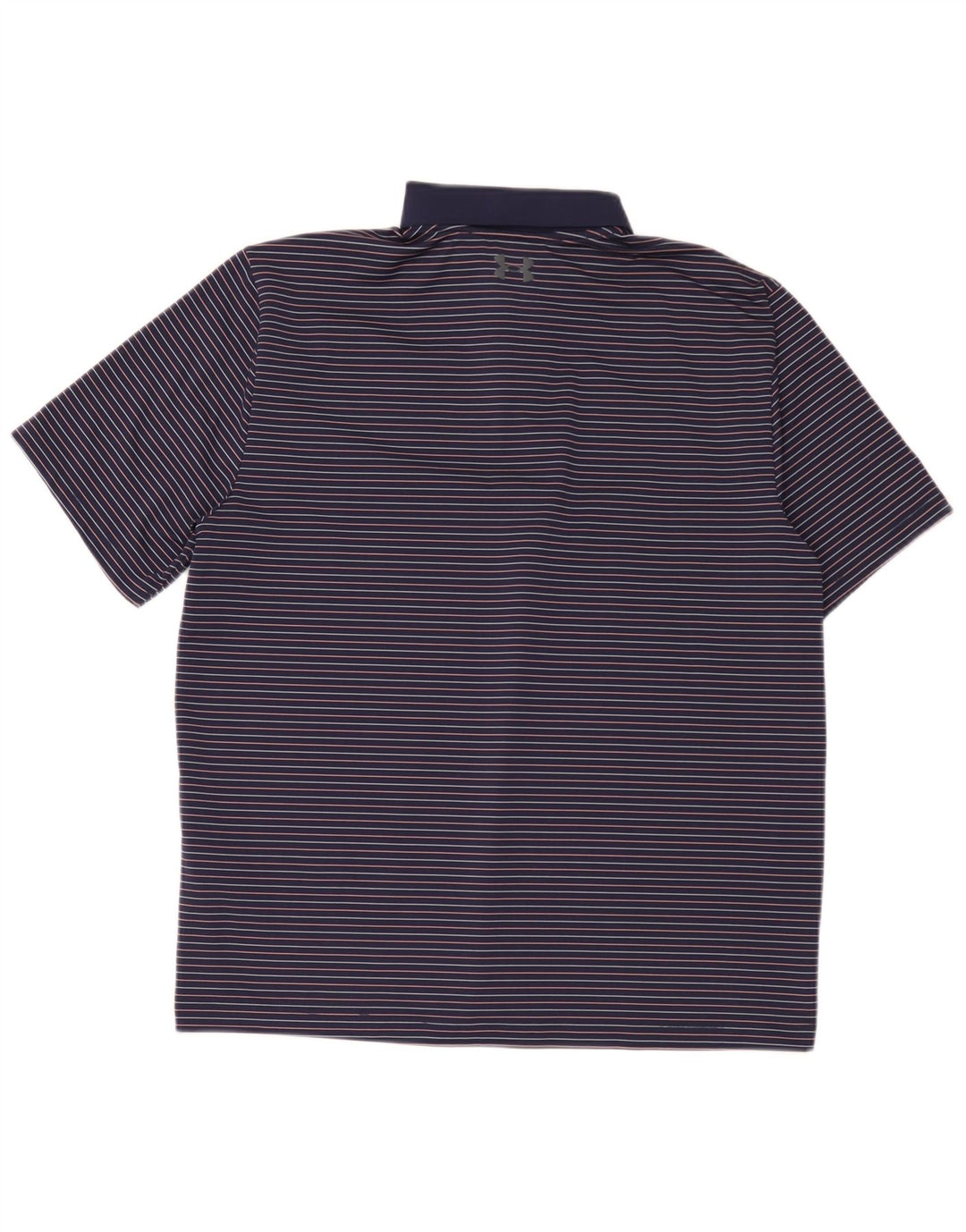Męska koszulka polo Under Armour, duża, granatowa, poliestrowa w prążki