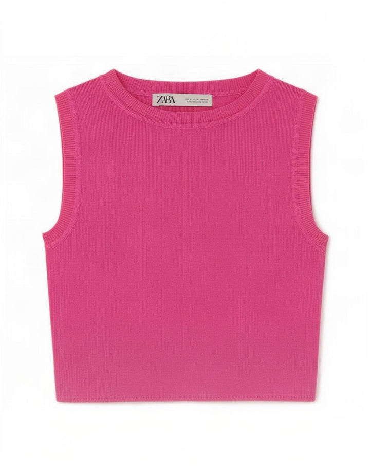 Zara Womens Vest Top UK 10 Small Pink