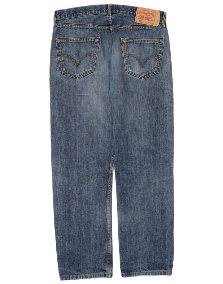 Męskie jeansy Levi's 501 w trudnej sytuacji W36 L30 Niebieska bawełna