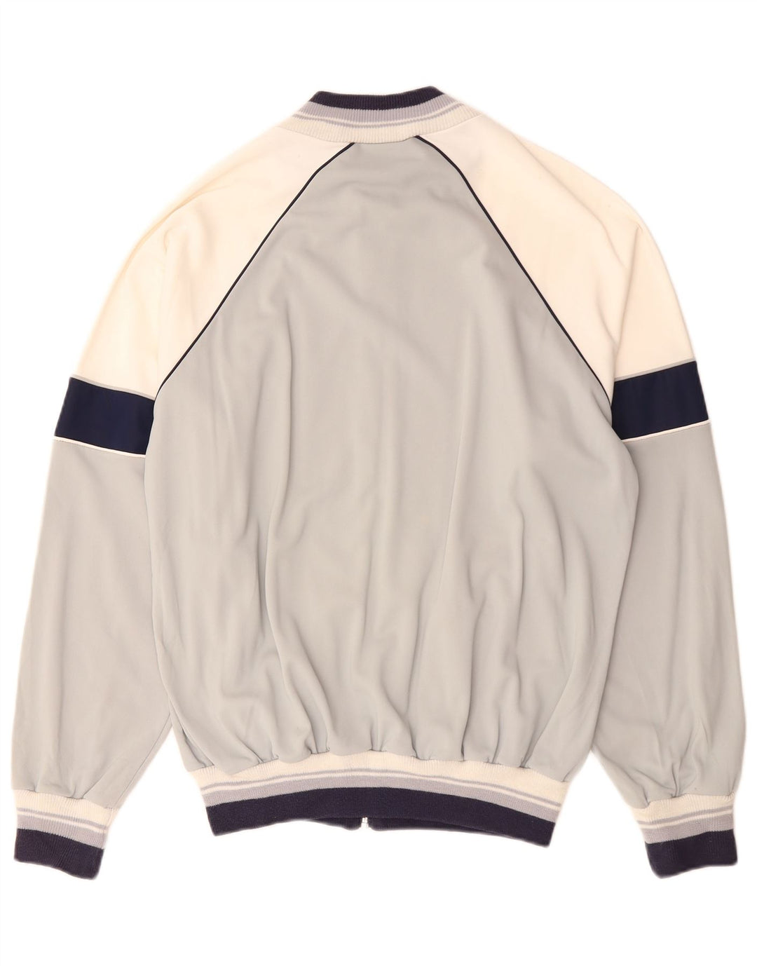 Męska kurtka dresowa w stylu vintage IT 52, duża, szara, z blokami kolorów