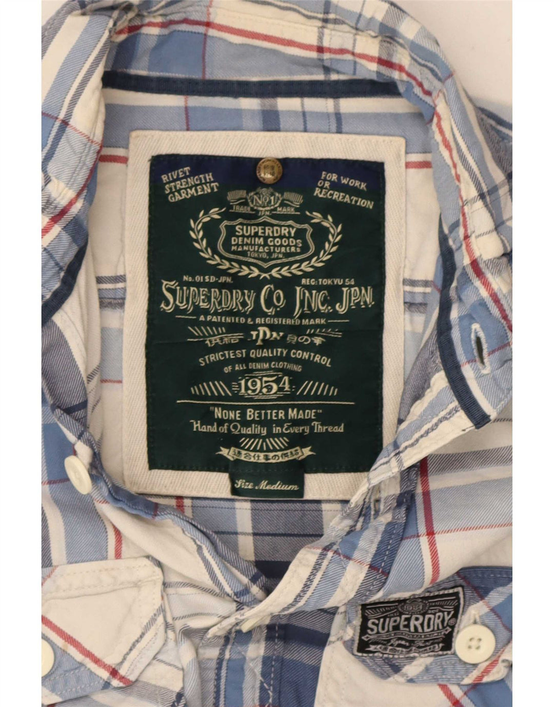Męska koszula flanelowa Superdry w średnią niebieską kratkę