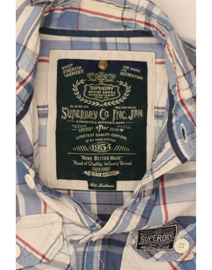 Męska koszula flanelowa Superdry w średnią niebieską kratkę