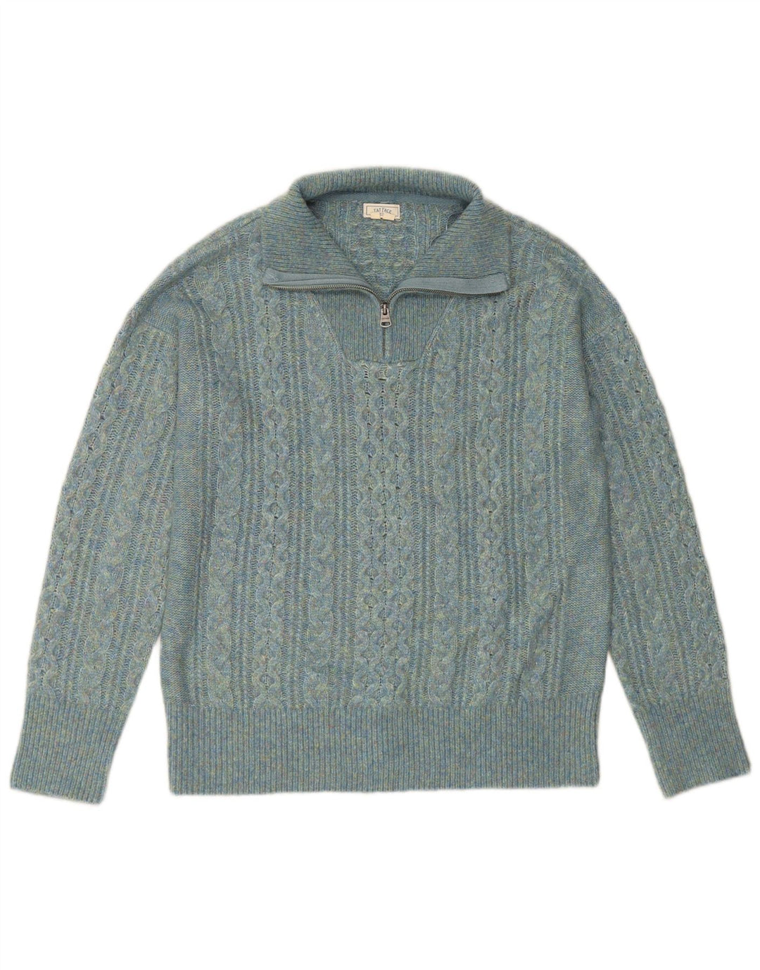 Damski sweter zapinany na zamek FAT FACE UK 14, duży, turkusowy nylon