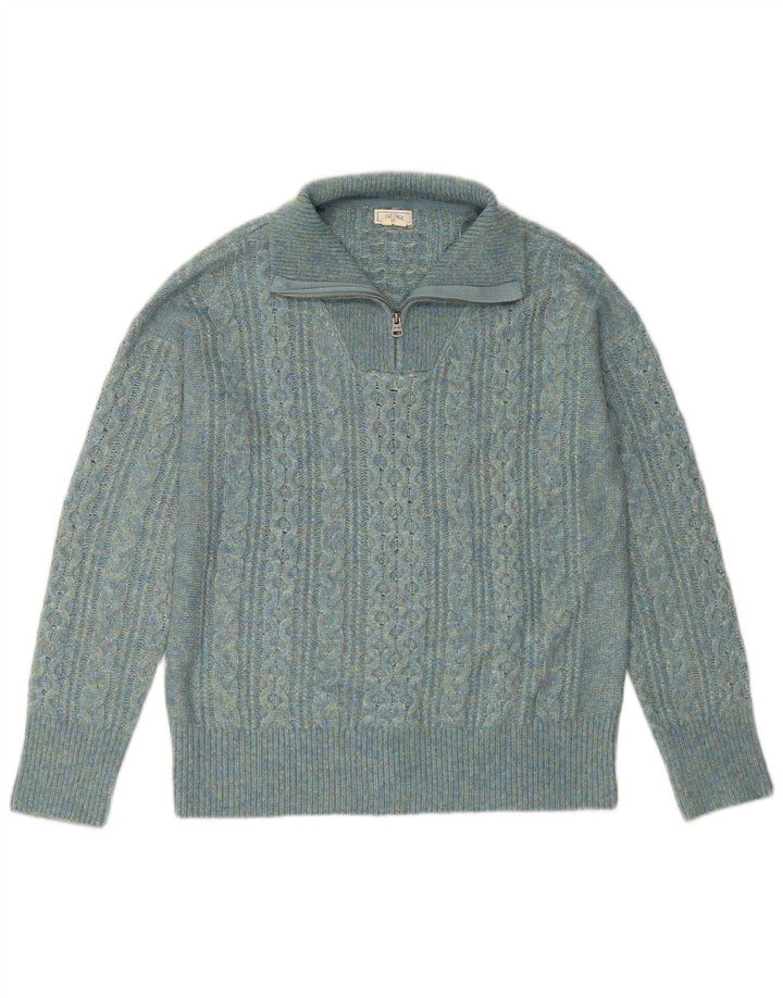 Damski sweter zapinany na zamek FAT FACE UK 14, duży, turkusowy nylon