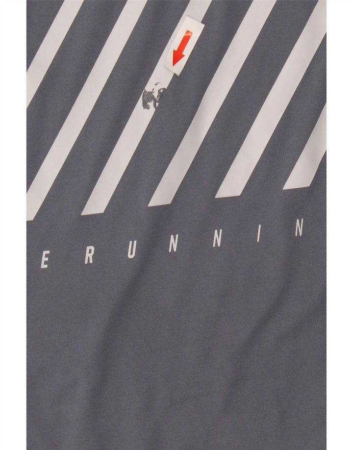 Męski T-shirt Nike Dri Fit z grafiką, top XL, szary, poliestrowy w paski