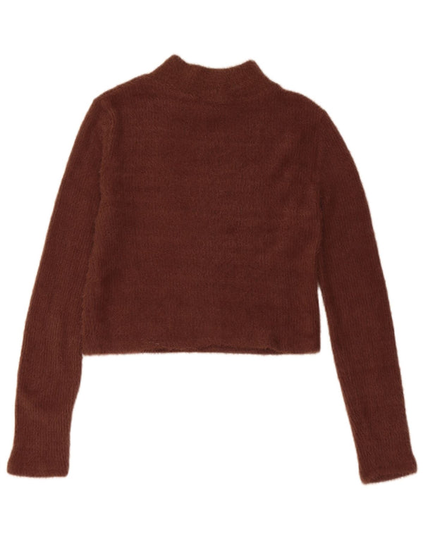 Damski sweter z golfem Zara UK 14, duży, brązowy nylon