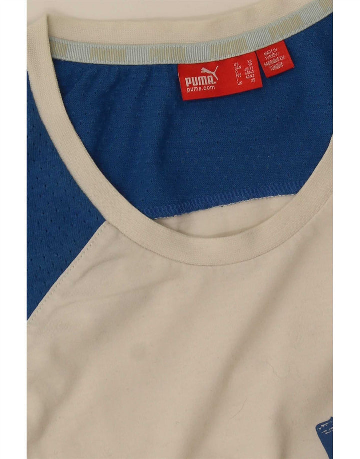 Męska kamizelka z grafiką Puma XS, biała, z blokami kolorów