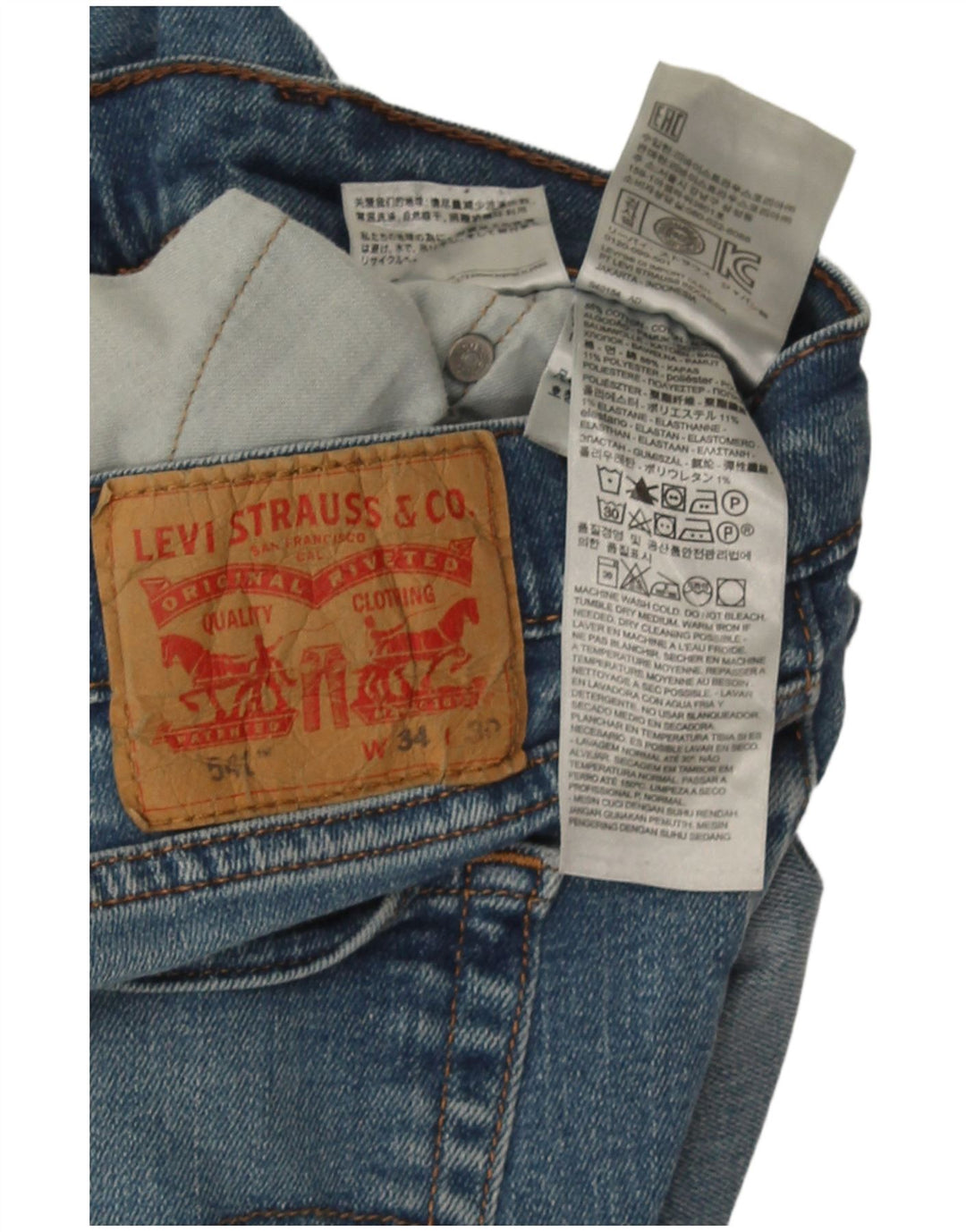 Męskie jeansy Levi's 541 Straight W34 L30 Niebieskie bawełniane