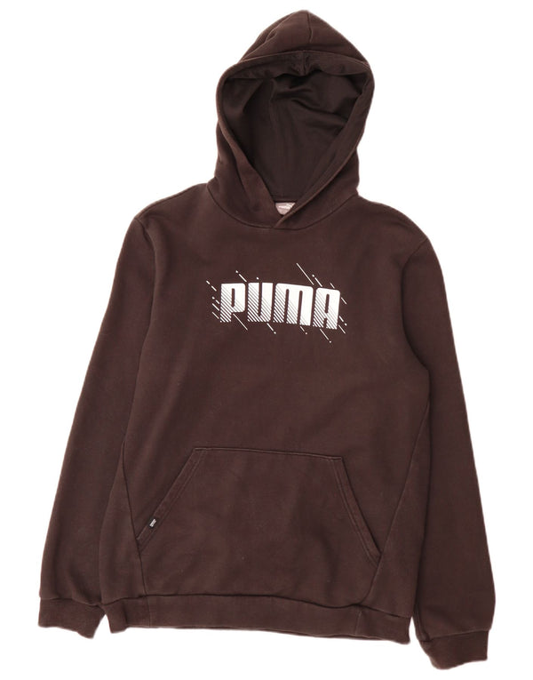 Chłopięcy sweter z kapturem Puma z grafiką 15-16 lat, czarna bawełna
