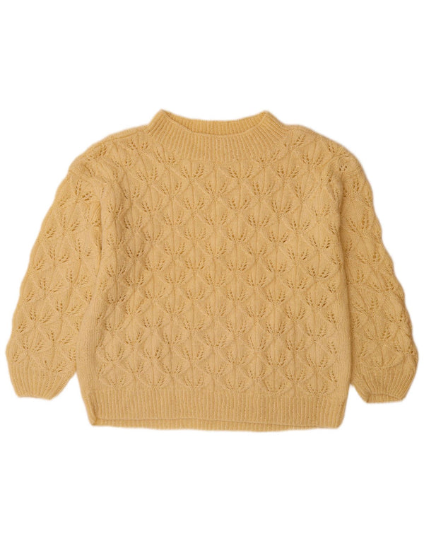 Sweter damski VINTAGE z golfem UK 14, duży, beżowy