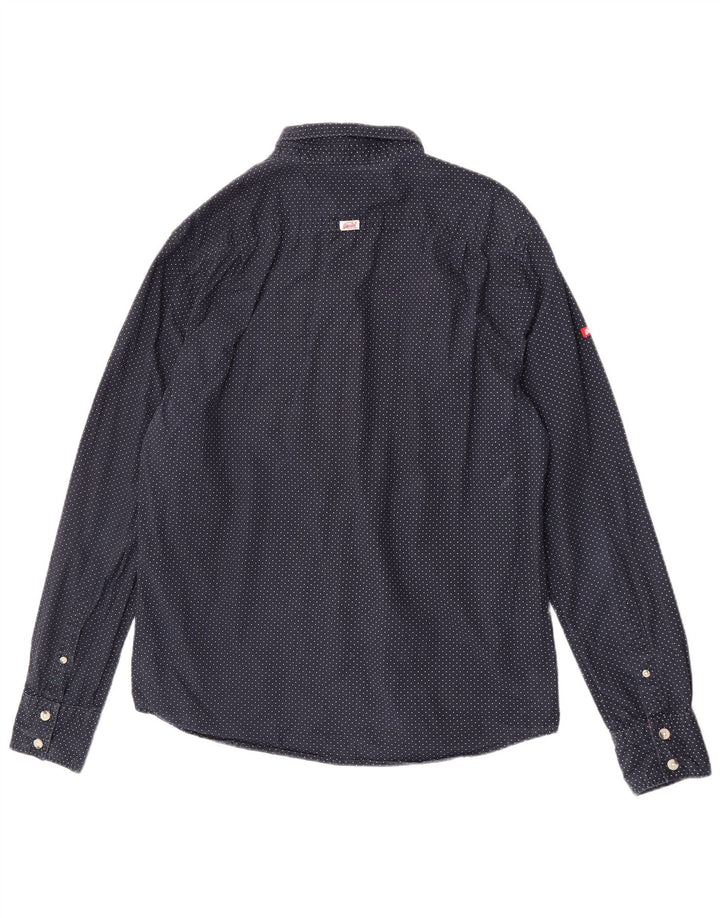 Koszula męska Superdry 2XL, bawełniana, granatowa w kropki