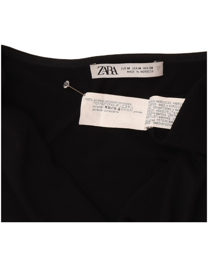 Damska bluzka bez rękawów Zara UK 12, średni czarny poliester