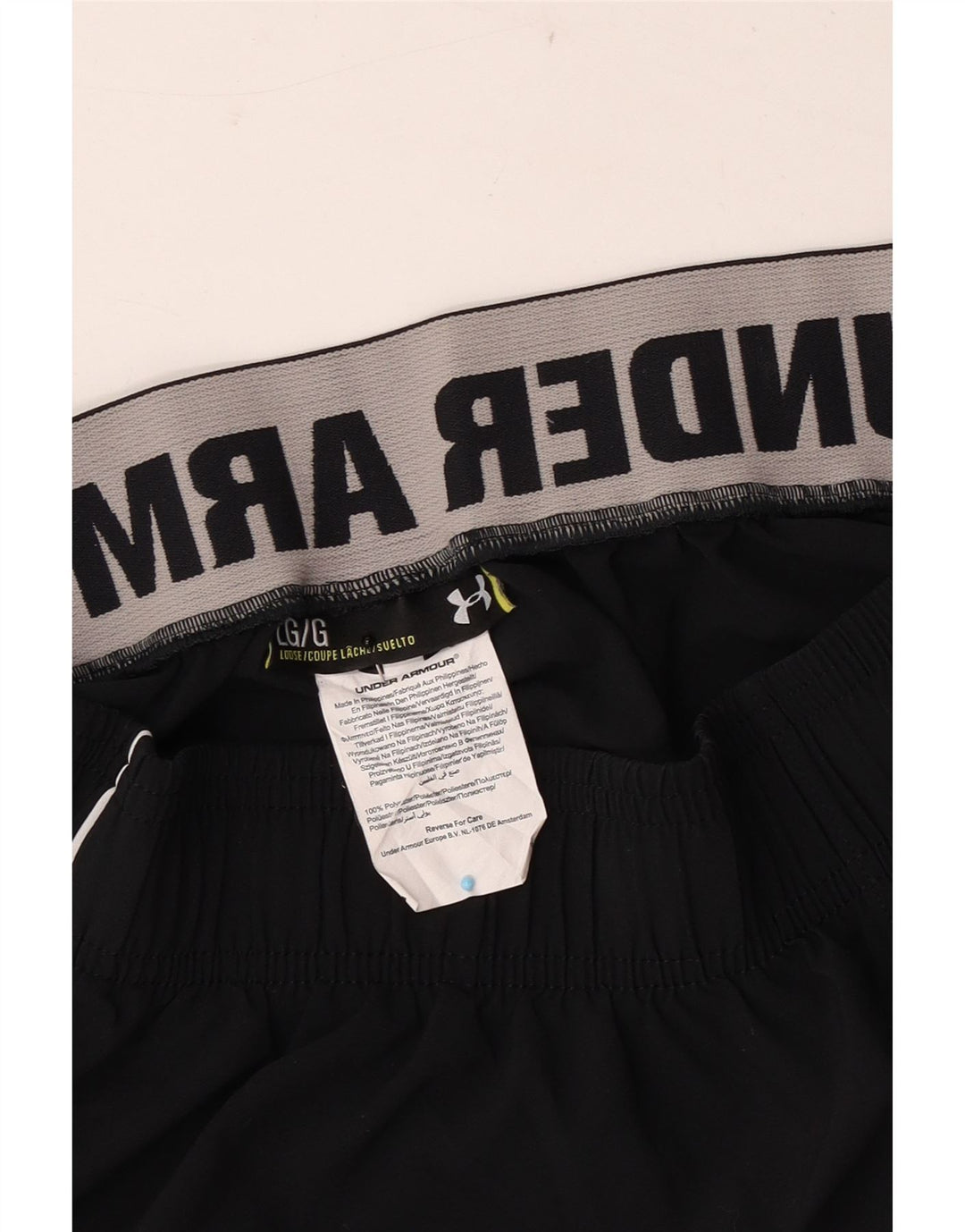 Męskie spodenki sportowe Under Armour z grafiką, duży czarny poliester z blokami kolorów