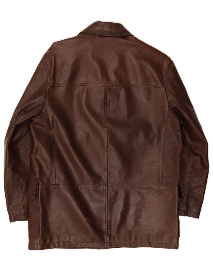 JAEGER Mens Leather Jacket UK 40 Large Brown Leather Vintage Jaeger and Second-Hand Jaeger from Messina Hembry 