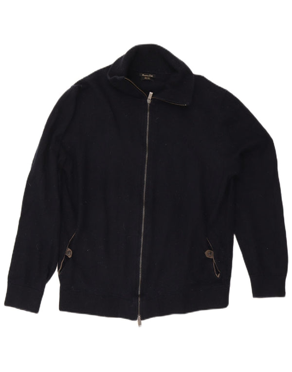 Męski sweter rozpinany Massimo Dutti, duży, granatowy, bawełniany