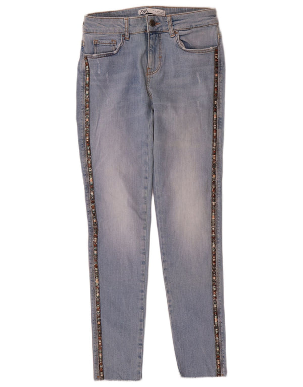Damskie jeansy skinny Zara EU 38 Small W28 L27 Niebieskie bawełniane