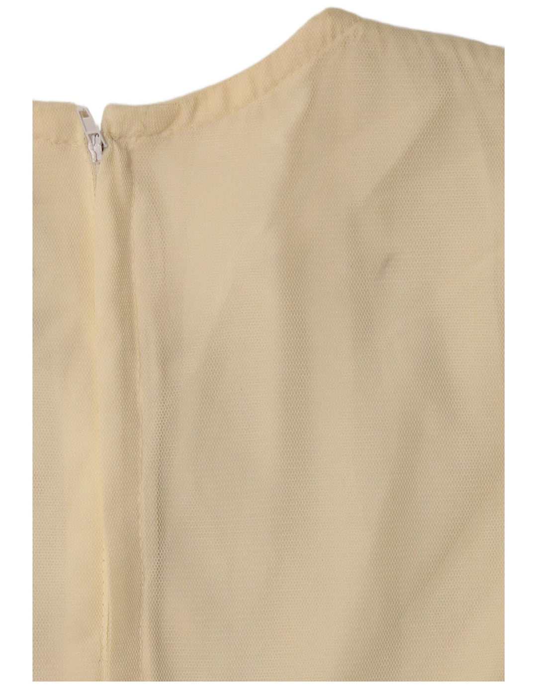 Damska sukienka o linii A z długim rękawem VINTAGE US 6 w kolorze średniego beżu w kwiaty