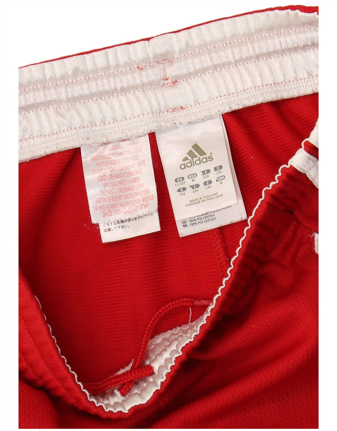 Spodnie dresowe ADIDAS dziewczęce 11-12 lat, czerwone, poliestrowe