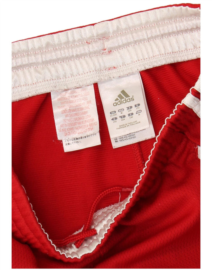 Spodnie dresowe ADIDAS dziewczęce 11-12 lat, czerwone, poliestrowe