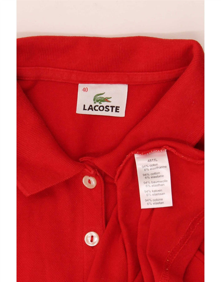 Damska koszulka polo Lacoste, rozmiar 40, średnia czerwona, bawełniana