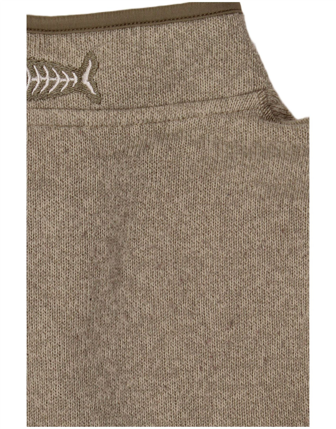 Weird Fish Męski sweter z zamkiem błyskawicznym, duży, poliestrowy khaki