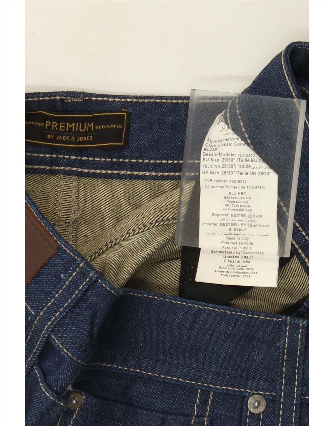 Męskie proste dżinsy Jack & Jones W29 L30 Niebieskie bawełniane