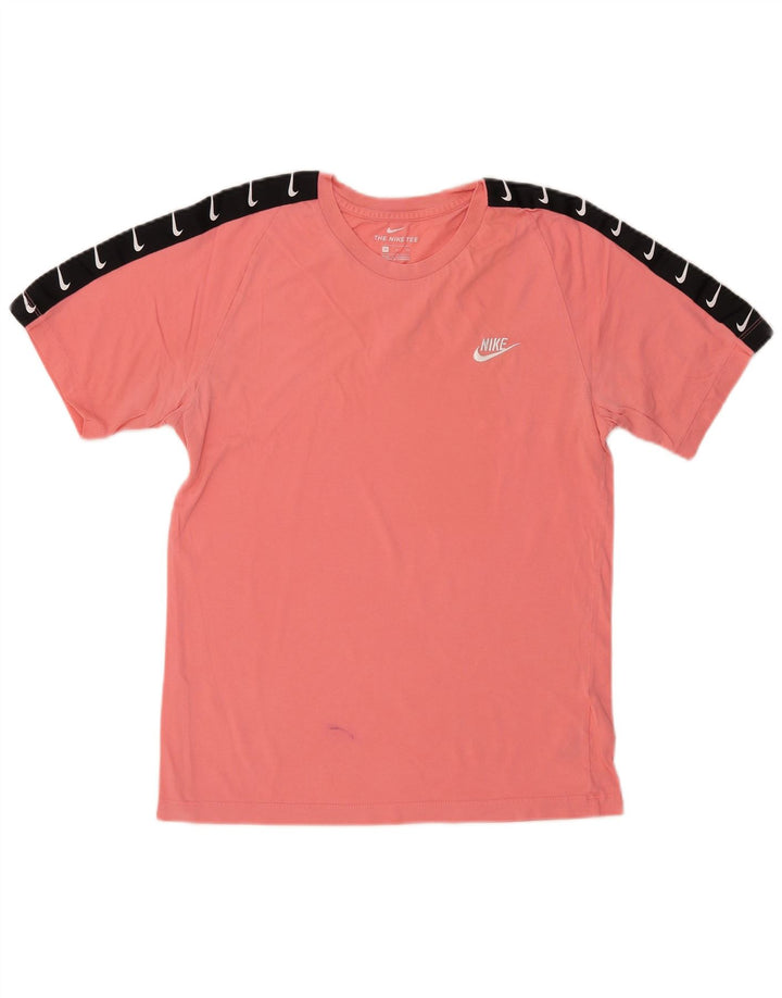 Męski T-shirt z grafiką NIKE, mały, różowy, bawełniany