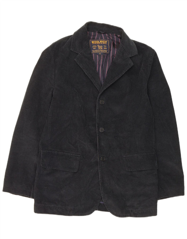 Męska marynarka sztruksowa Woolrich zapinana na 3 guziki UK 36, mała, granatowa, bawełniana