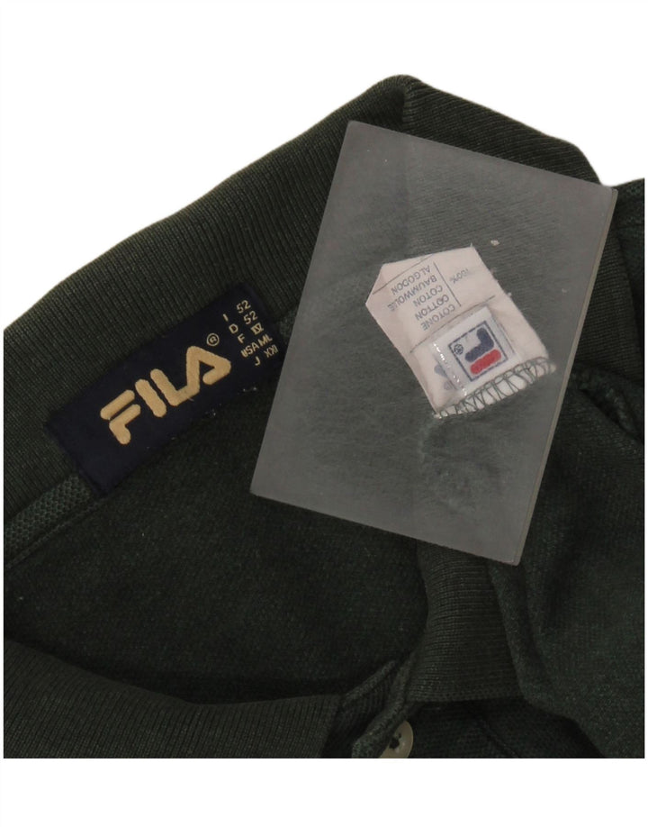 Męska koszulka polo FILA IT 52, duża, zielona bawełna