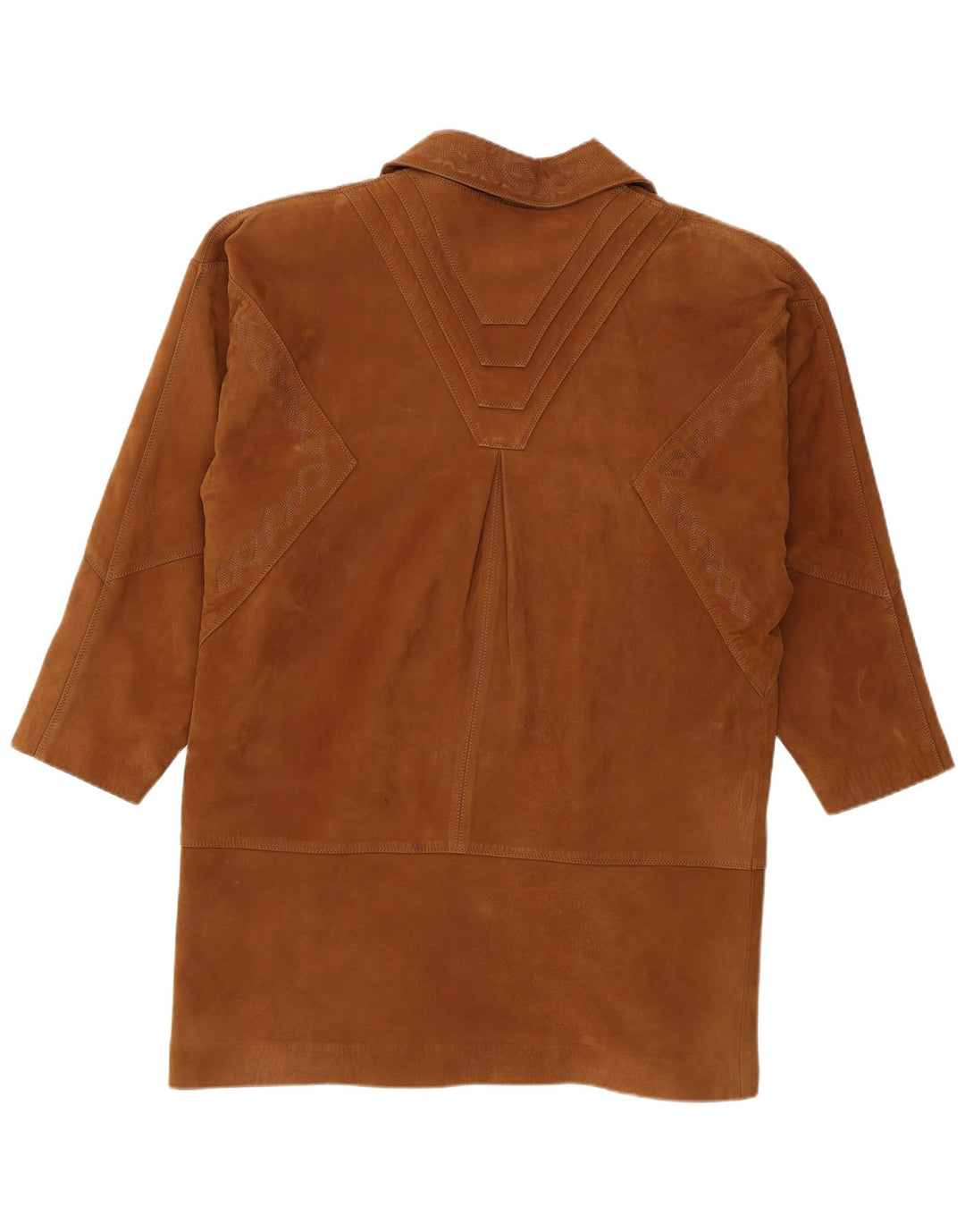 Zamszowy płaszcz damski HEITORN EU 46 XL, brązowa skóra