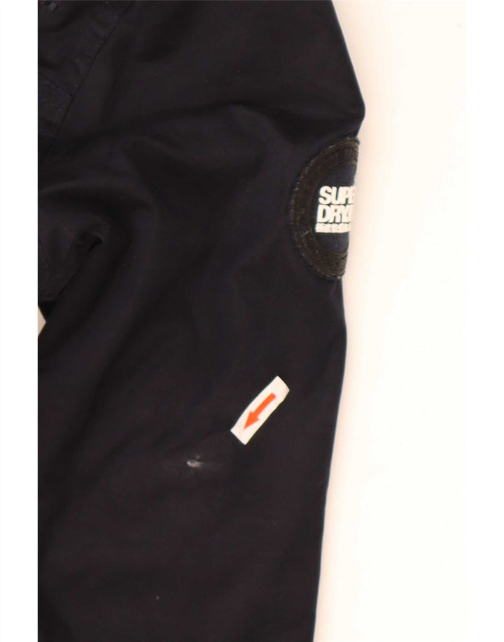 Damska kurtka wiatrówka Superdry Windparka z kapturem UK 14, średni granat