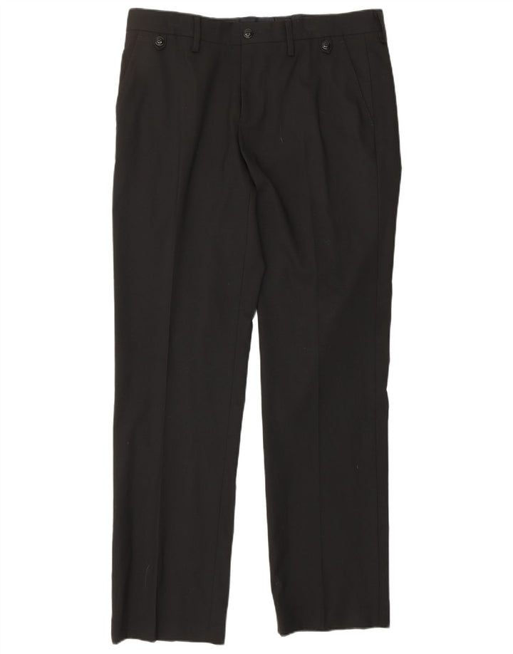 Męskie proste spodnie garniturowe ZARA EU 40 Medium W31 L32 Czarny poliester