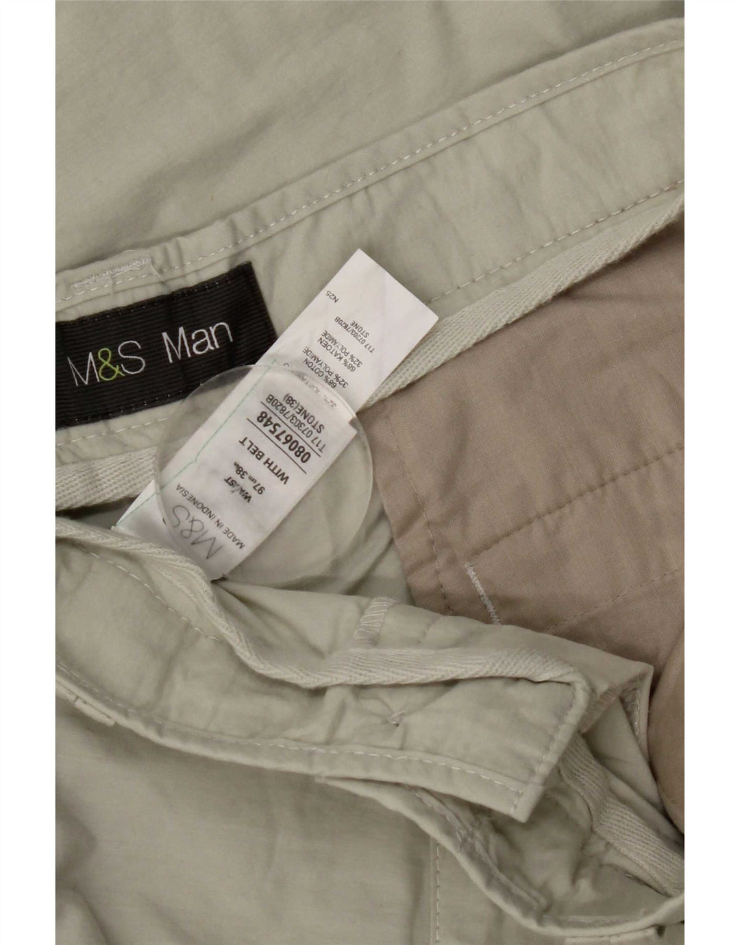 Marks & Spencer Męskie bermudy Cargo W38 XL, beżowa bawełna