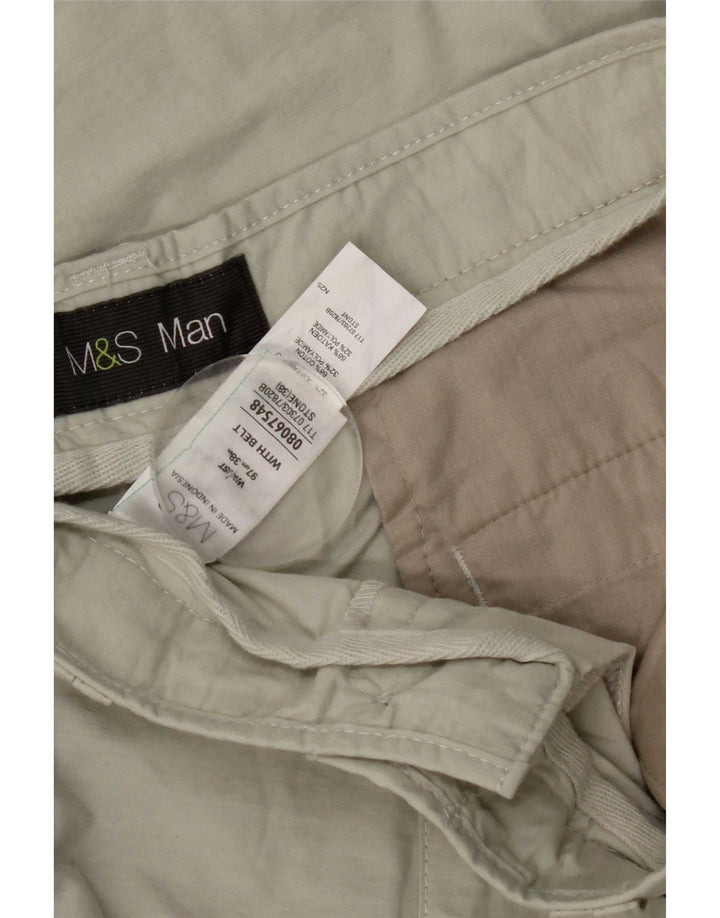 Marks & Spencer Męskie bermudy Cargo W38 XL, beżowa bawełna