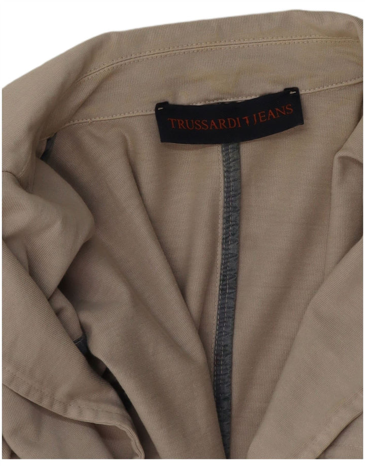 Damska marynarka zapinana na 2 guziki TRUSSARDI JEANS UK 12, średni beż