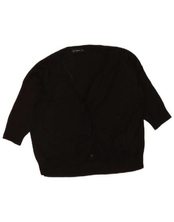 Damski sweter rozpinany Zara z rękawem 3/4 UK 10 Small, czarna wiskoza